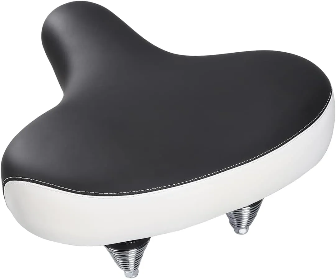 1Foot1Foot Extra Wide Bike Seats,Thick and Soft Foam Material,Large Beach Cruiser Bike Seat with Suspension .Oversize Bike Seat,Comfortable Bicycle Seat for Men and Women.