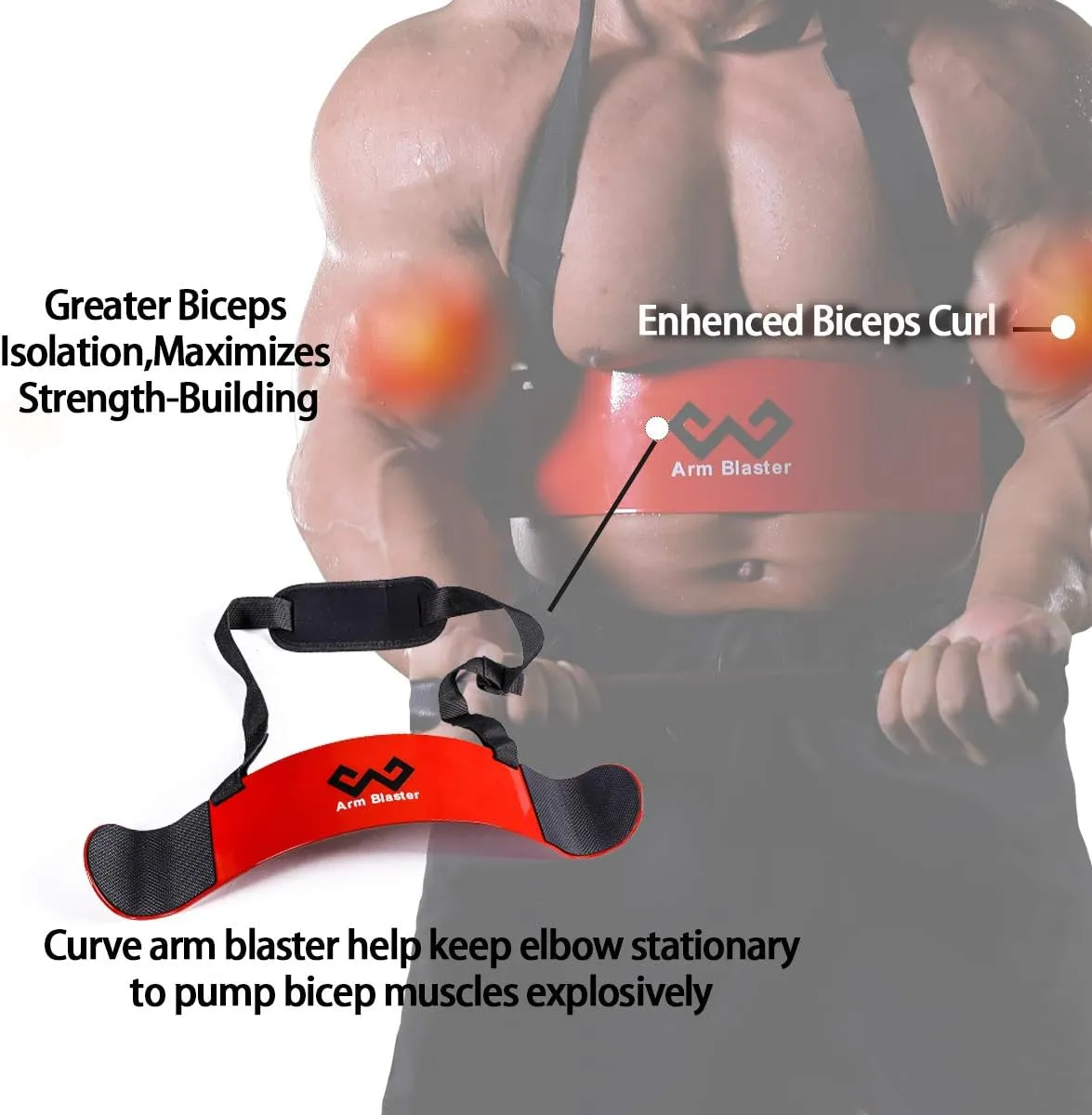 Arm Blaster Bicep Curl Thick Aluminum Adjustable Bodybuilding Bicep Isolator Pink,Barbell Curl Assistant Arm Curl Bar