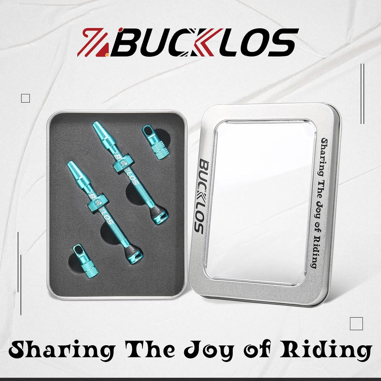 BUCKLOS Tubeless Presta Valve Stem 40/44/55/60/65/80/100 mm, Valve Stem Kit with Valve Core Removal Tool for Road Bike/Mountain Bike/MTB, Fit Most Bicycle Rims, Super Light Durable Aluminum Stem Blcak
