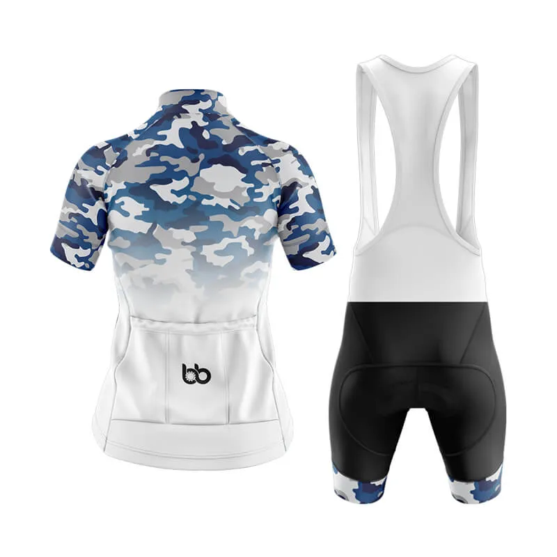 Camouflage Neck Club Cycling Kit (V3) (Blue-White)