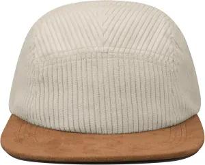 CLAPE 5 Panel Baseball Cap, Breathable Moisture-Wicking Corduroy Flat Brim Snapback Trucker Hat Adjustable Vintage Dad Hat