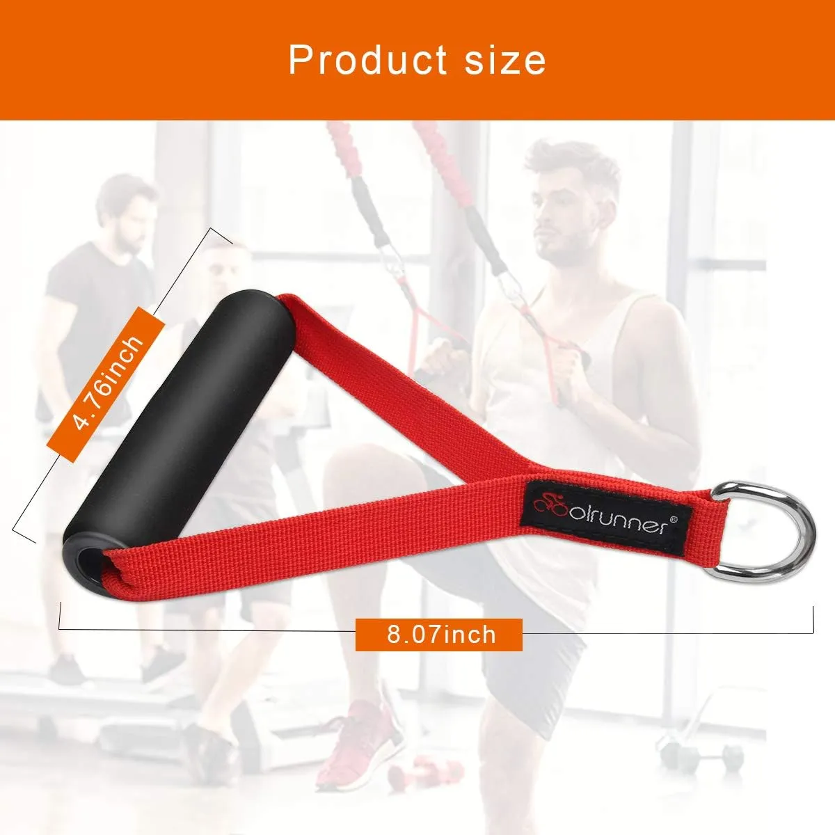 Coolrunner 2 Pair Resistance Band Handles Grips Fitness Strap Wide Design Heavy Duty Cable Handles with Solid ABS Cores, Heavy Gauge Welded D-Rings (4-Piece Set)