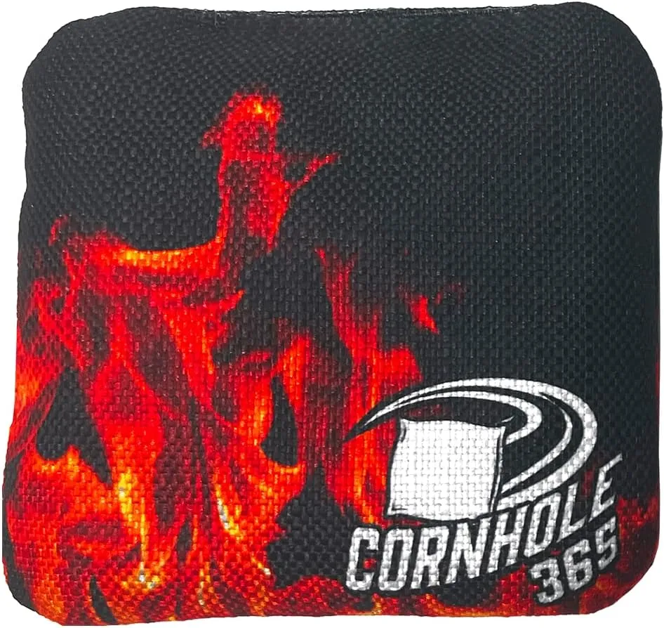 Cornhole365 Themed Cornhole Bag - All-Weather, Heavy-Duty & Durable Polyester Fabric, Resin Filling, Double-Stitched Duck Cloth - Professional Cornhole Bean Bags for Indoor & Outdoor Use - Set of 8