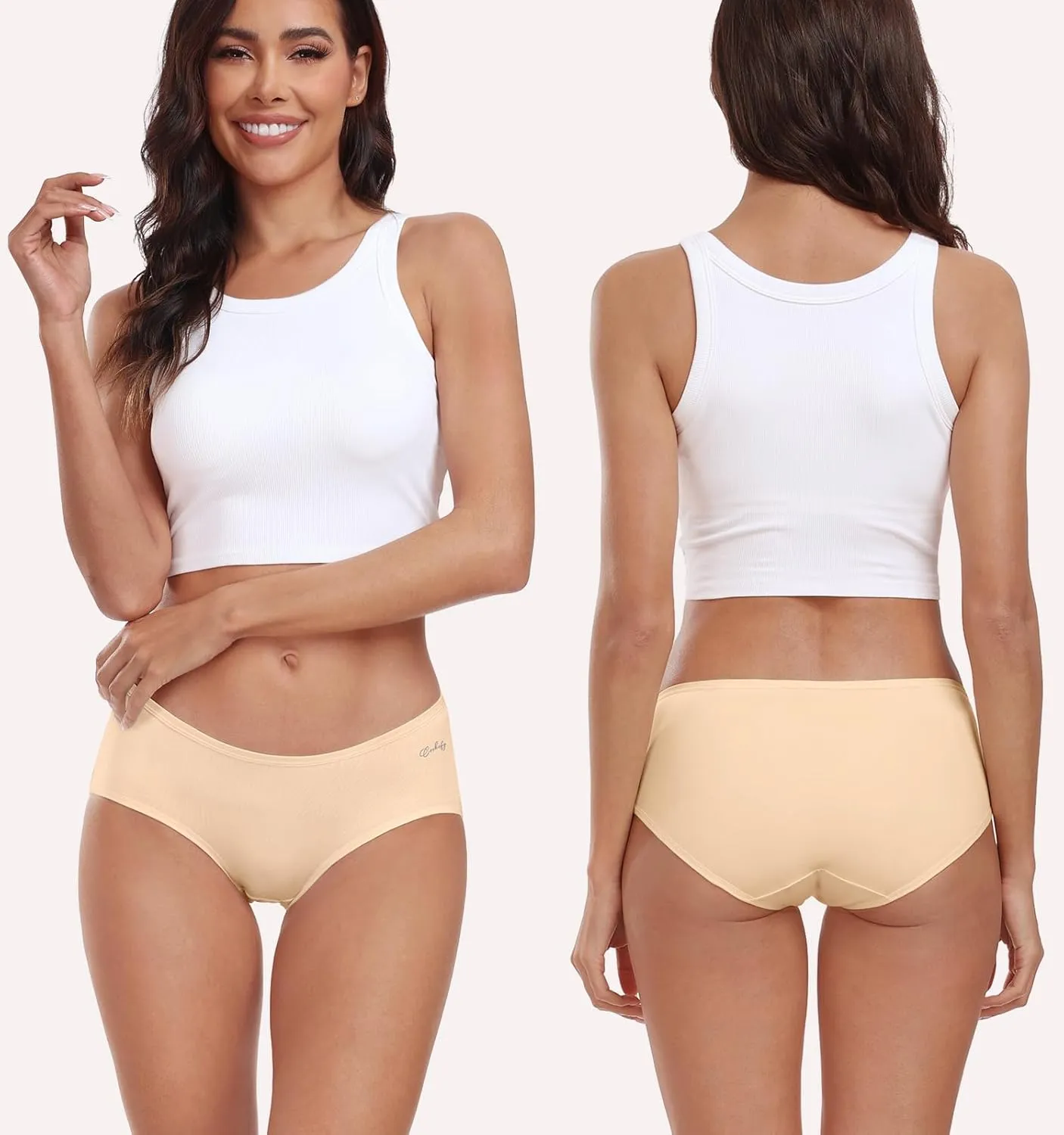 coskefy Womens Underwear Cotton Hipster Panties Low Rise Breathable Ladies Bikini Undies 6 Packs