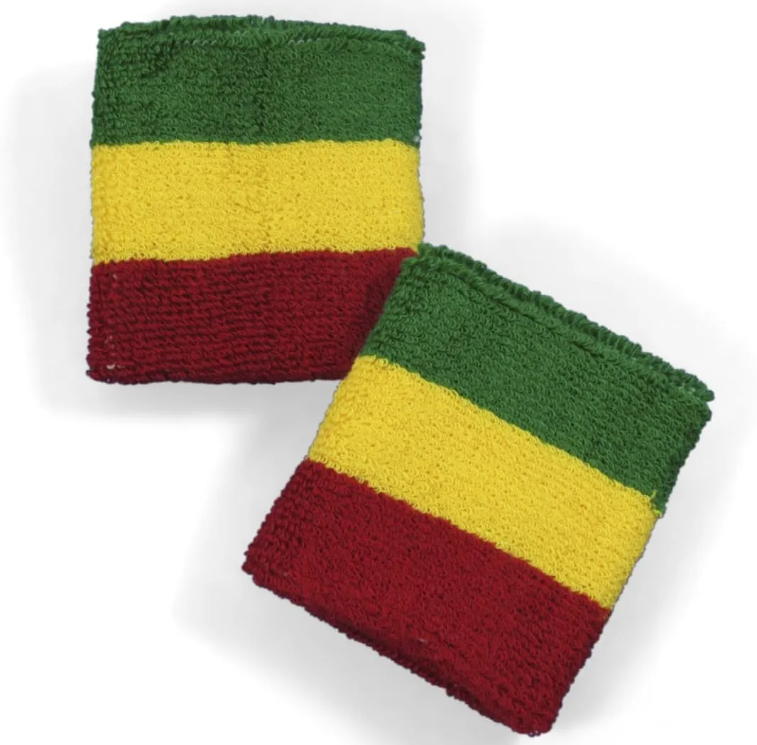 Country Flag/LGBTQ  St Patrick Sweat Wristbands, 2.5"/4" Tall Size, 2 Pieces