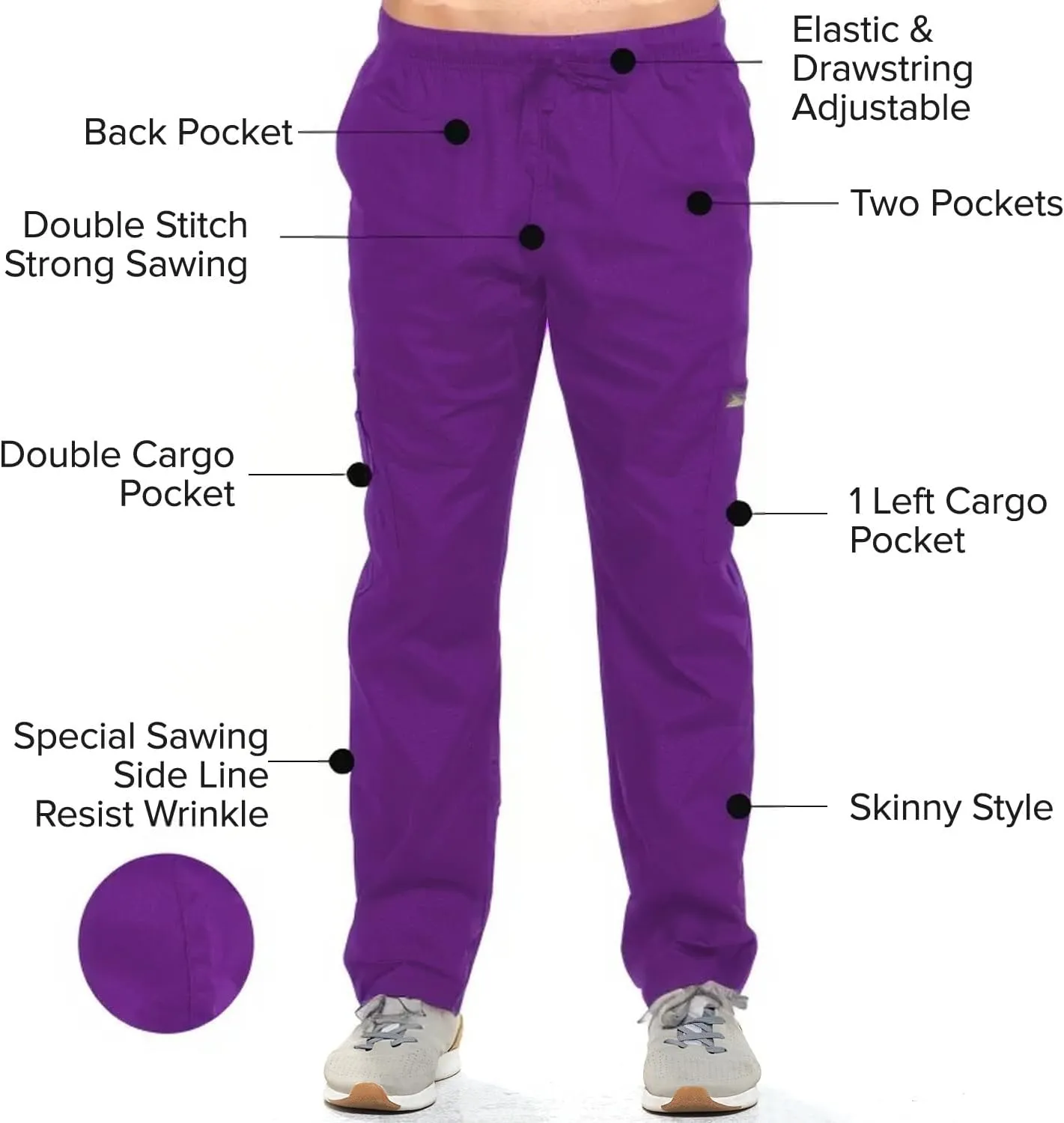 Dagacci Scrubs Medical Uniform Women and Man Scrubs Set Medical Scrubs Top and Pants