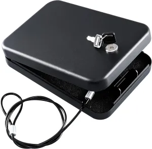 Dalmbox Gun Safe for Pistols Small Handgun Lock Box with Combination Lock Portable Travel Pistol Safe for Car, Home, Travel