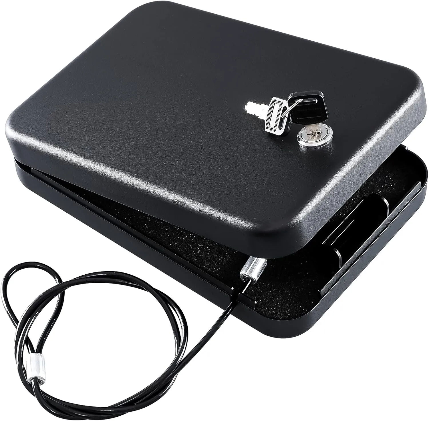 Dalmbox Gun Safe for Pistols Small Handgun Lock Box with Combination Lock Portable Travel Pistol Safe for Car, Home, Travel