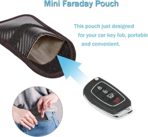 Faraday Key Fob Protector - 2 Pack Mini Anti-theft Pouch Key Fob RFID Signal Blocking Faraday Bag for Key Fob