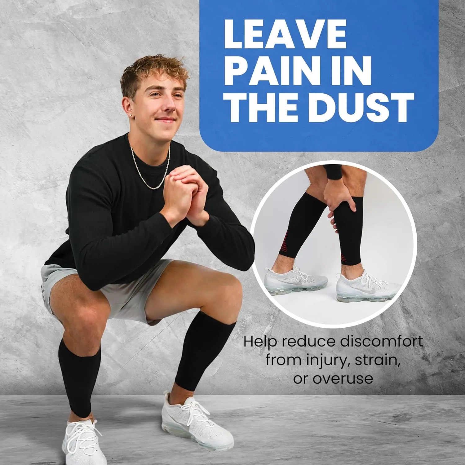 Fittest Pro Calf Compression Sleeves and Leg Wraps for Shin Splint Support, Pain Relief for Running, Basketball, Cycling