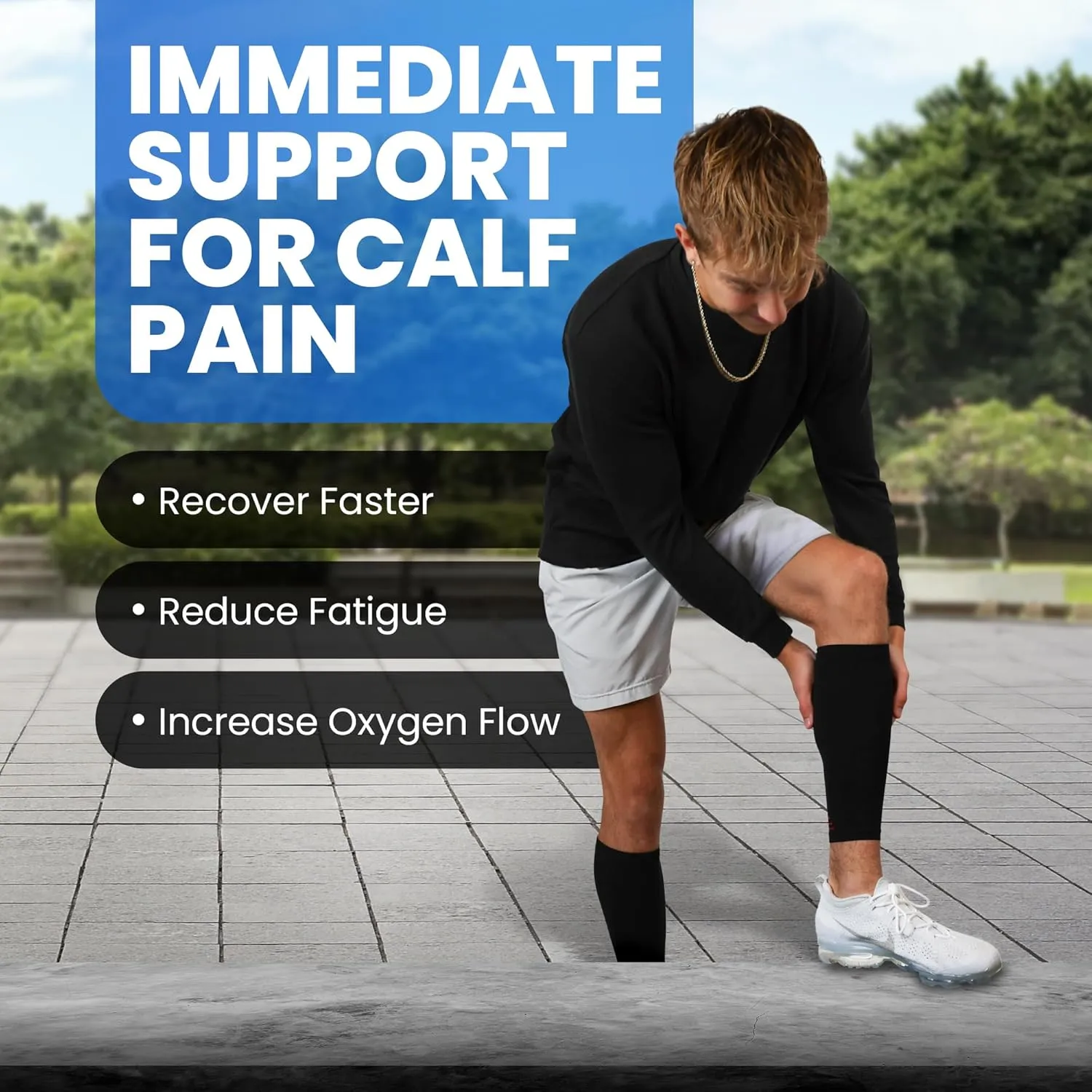Fittest Pro Calf Compression Sleeves and Leg Wraps for Shin Splint Support, Pain Relief for Running, Basketball, Cycling