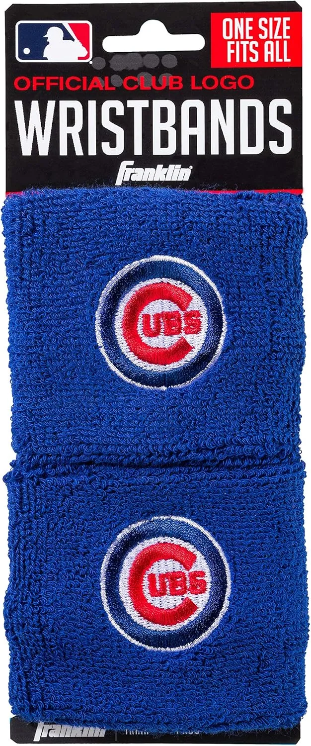 Franklin Sports MLB Team Licensed Baseball Wristbands - MLB Team Logo Sweat Wristbands - Great for Costumes   Uniforms - Pair