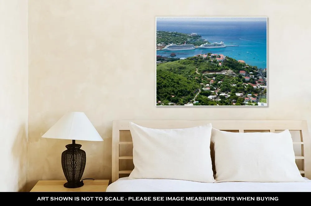 Gallery Wrapped Canvas, Aerial View Island St Thomas Usvi Charlotte Amalie Cruise Bay