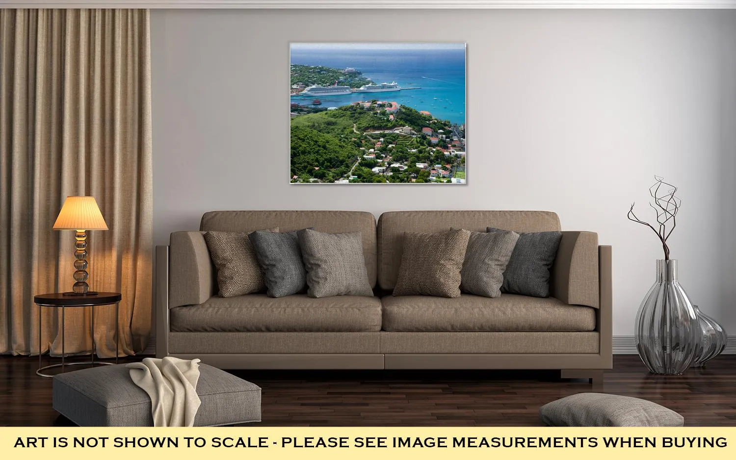 Gallery Wrapped Canvas, Aerial View Island St Thomas Usvi Charlotte Amalie Cruise Bay