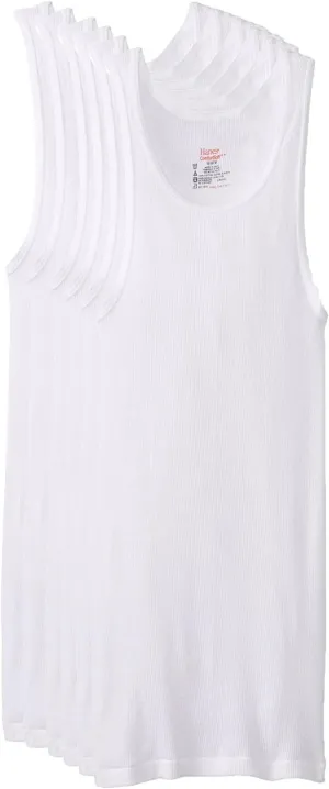 Hanes Men's, Moisture-Wicking Ribbed, Lightweight Cotton Tank Undershirts, Multi-Pack