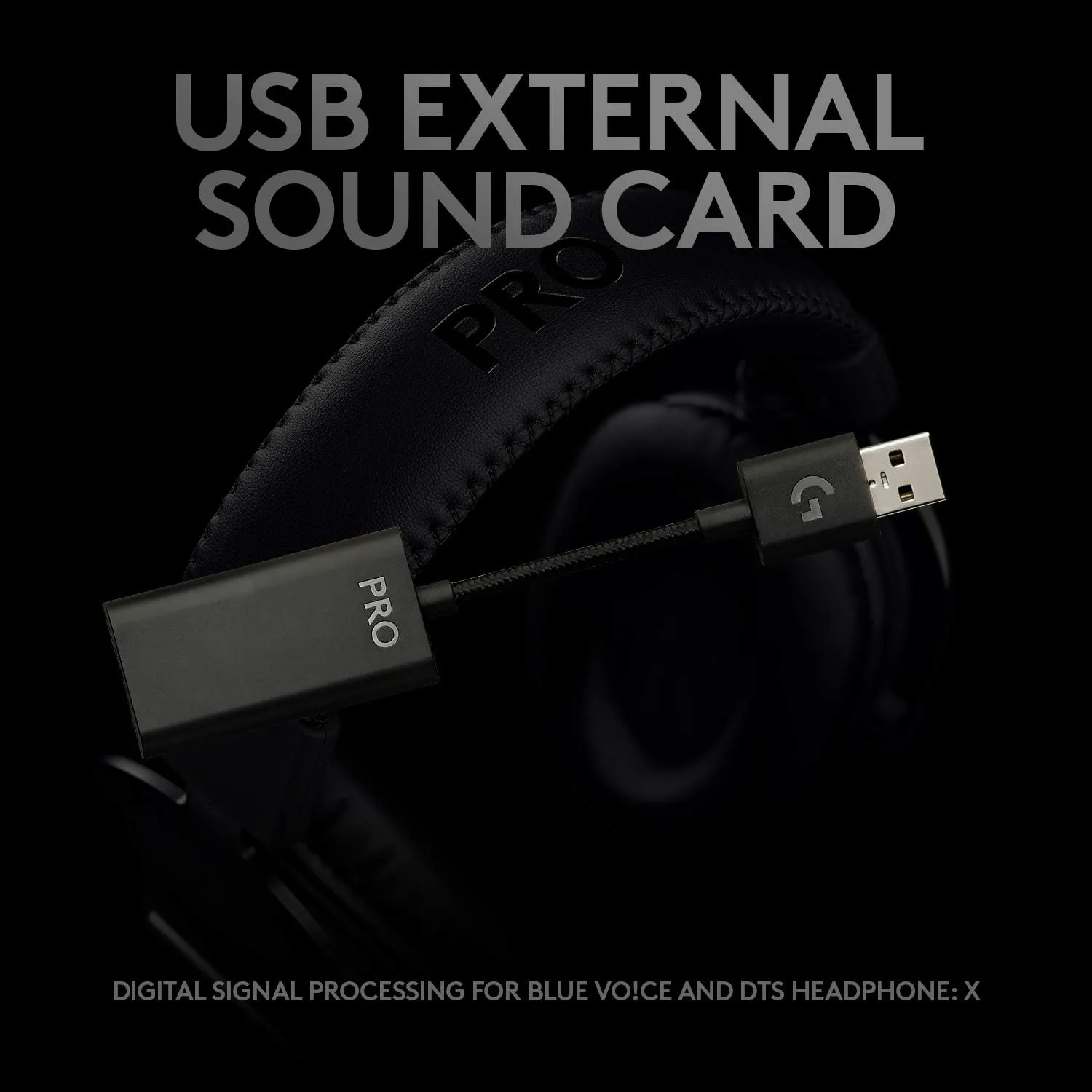 Logitech G Pro X Wired Gaming Headset: Blue VO!CE Detachable Boom Mic, DTS 7.1, 50 mm Drivers, USB/3.5mm Aux, Spare Memory Foam Ear Pads, USB DAC & Bag Included, for PC, Xbox, PS5, PS4 - Black
