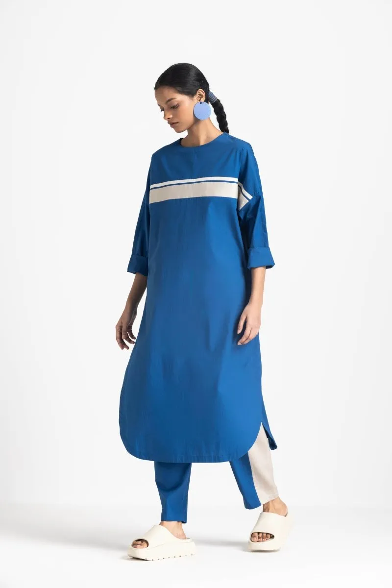 New Narrow Bottom with Side Stripe - Electric Blue