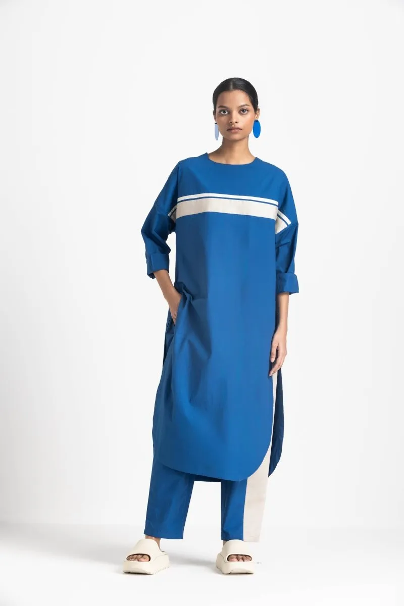 New Narrow Bottom with Side Stripe - Electric Blue
