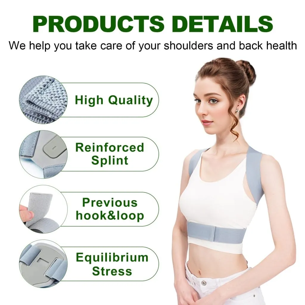 Posture Corrector for Women,Invisible Back Brace for Hunching and Bad Posture,Relieve Shoulder and Neck Muscle Pain,Adjustable Posture Brace for Upper Back Support (Medium)