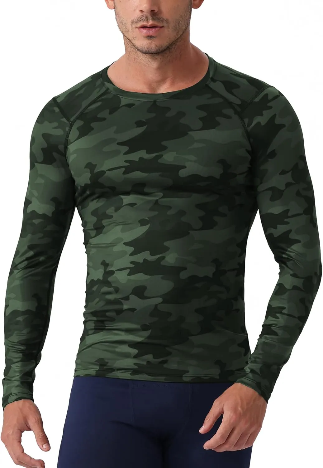 Queerier Men's Compression Shirts Workout T Shirt Long Sleeve Thermal Tops for Men Athletic Base Layer Gym Sports Underwear