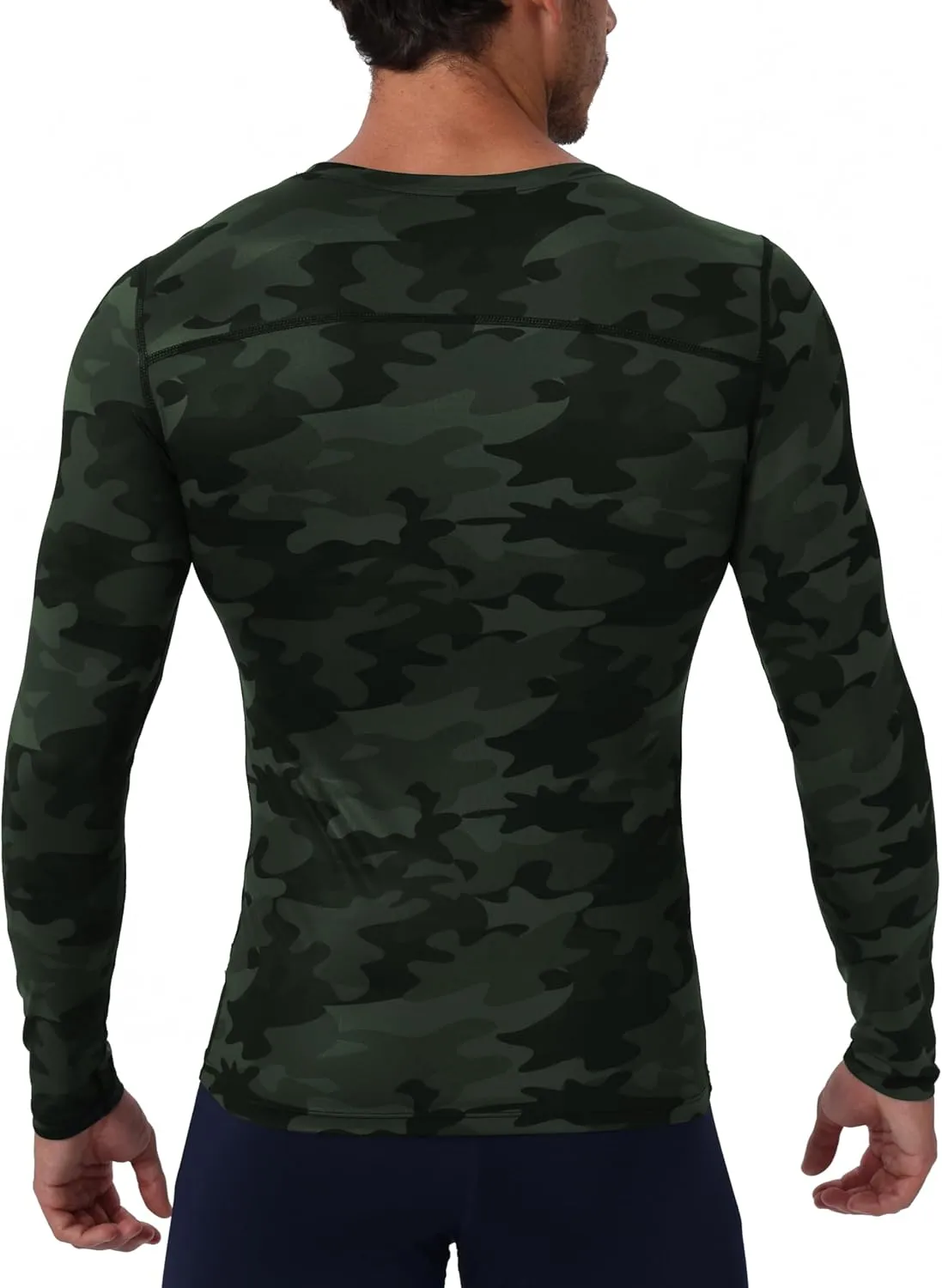 Queerier Men's Compression Shirts Workout T Shirt Long Sleeve Thermal Tops for Men Athletic Base Layer Gym Sports Underwear