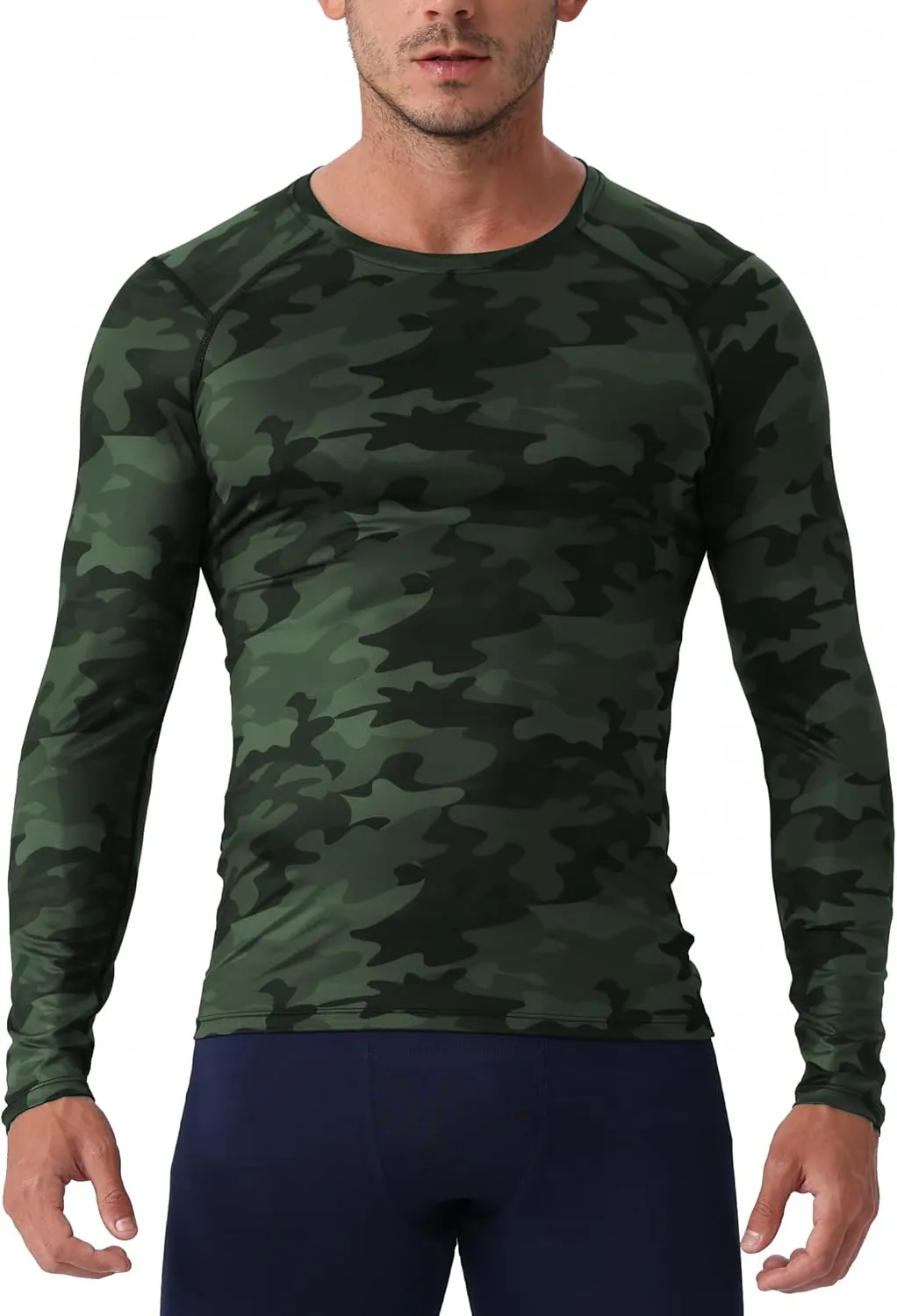 Queerier Men's Compression Shirts Workout T Shirt Long Sleeve Thermal Tops for Men Athletic Base Layer Gym Sports Underwear