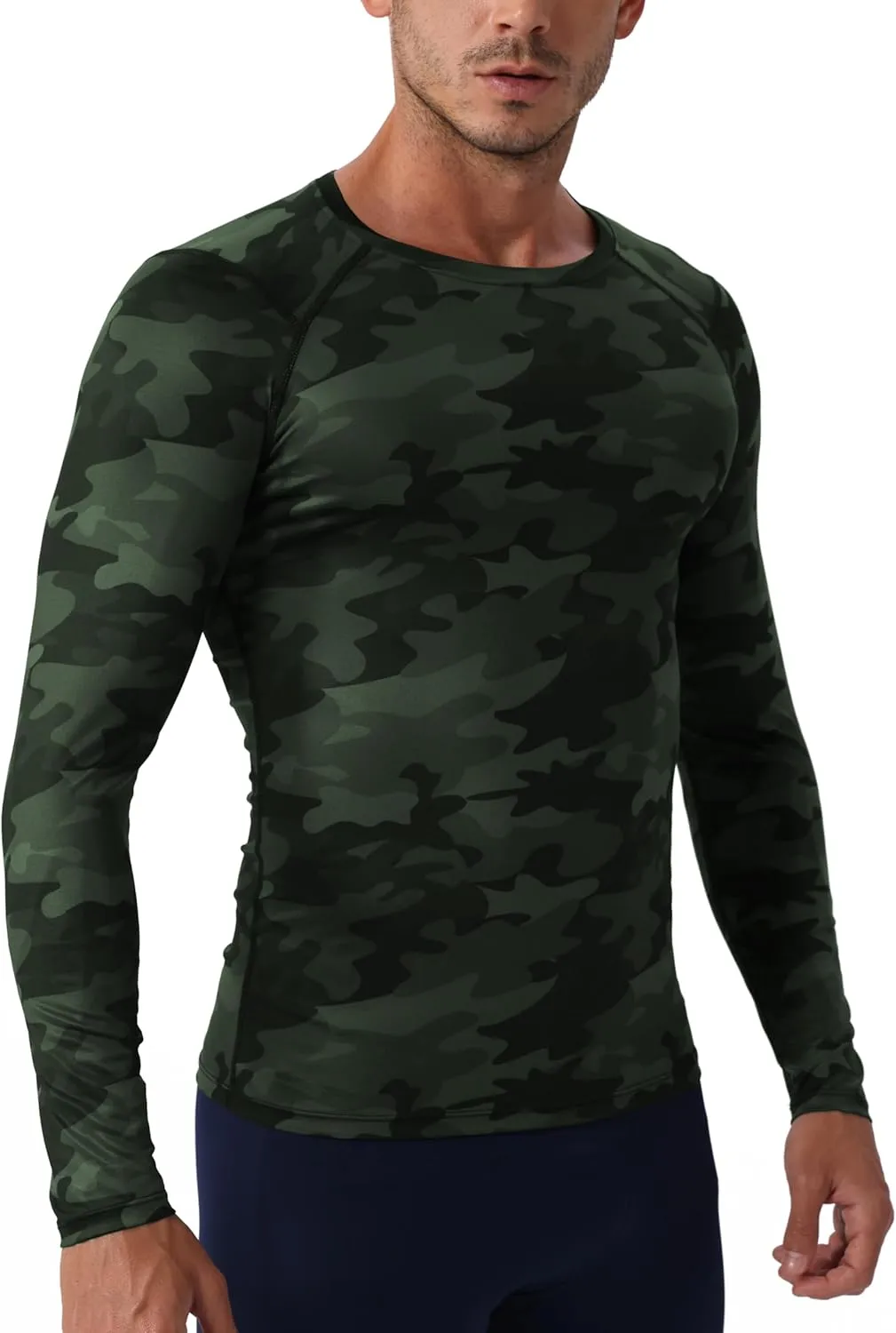 Queerier Men's Compression Shirts Workout T Shirt Long Sleeve Thermal Tops for Men Athletic Base Layer Gym Sports Underwear
