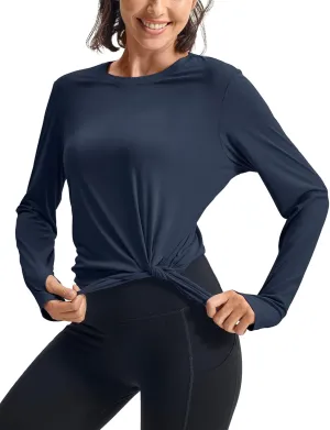 Rdruko Women's Sun Shirt Long Sleeve UPF 50  UV Rash Guard Workout Outdoor Gym Hiking Tops with Thumbholes