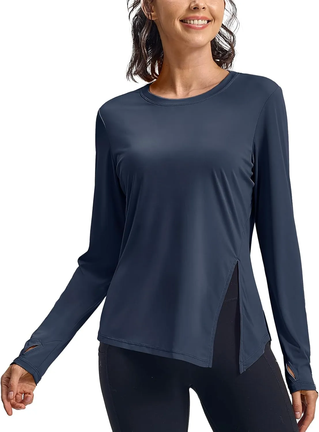 Rdruko Women's Sun Shirt Long Sleeve UPF 50  UV Rash Guard Workout Outdoor Gym Hiking Tops with Thumbholes