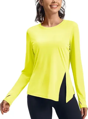 Rdruko Women's Sun Shirt Long Sleeve UPF 50  UV Rash Guard Workout Outdoor Gym Hiking Tops with Thumbholes