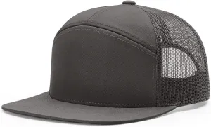 Richardson 168 7-Panel Trucker Hat, Flat Bill Snapback