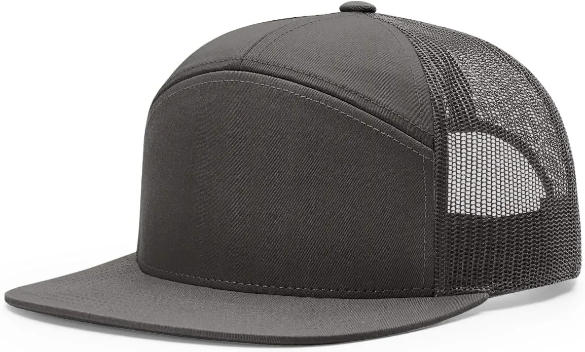 Richardson 168 7-Panel Trucker Hat, Flat Bill Snapback