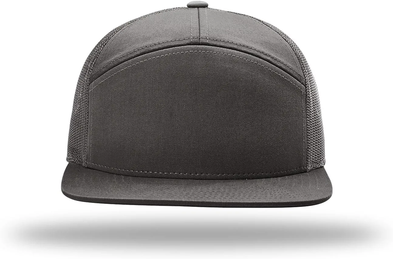 Richardson 168 7-Panel Trucker Hat, Flat Bill Snapback