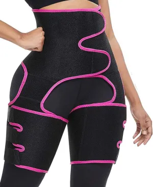 Ruri's Waist Trainer for Women, 3-in-1 Thigh Trimmer Belt with Butt Lifter Slimming Body Shaper Sweat Band