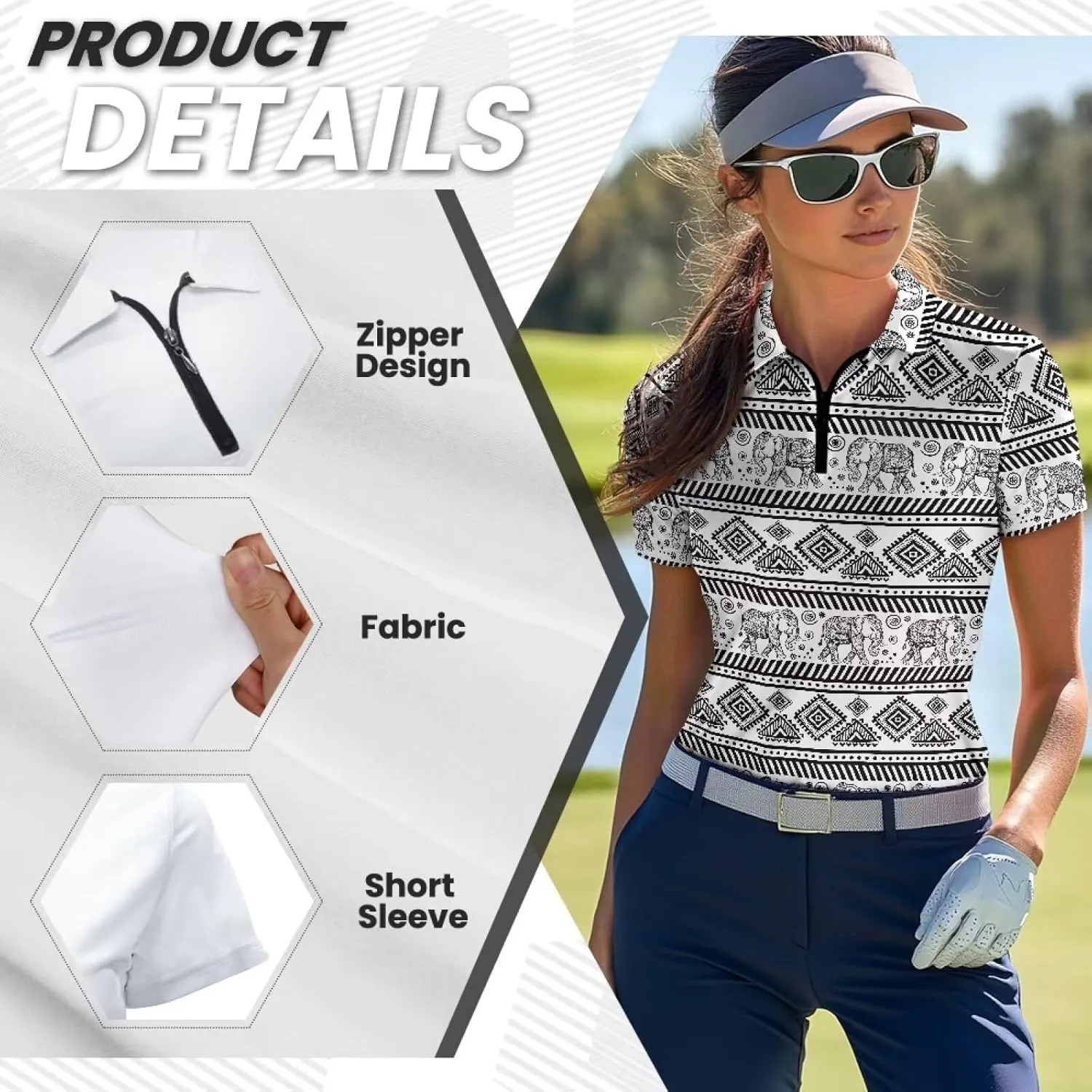 Short Sleeve Golf Shirts for Women Lightweight Moisture Wicking Tennis Shirts Women's Athletic Pullover Tops XS-2XL
