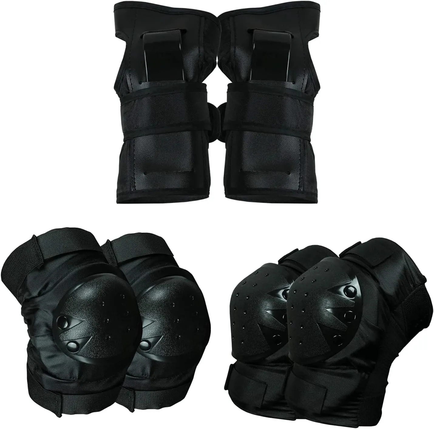 Skateboard Helmet and Pads Combo Includes Helmet, Knee Pads, Elbow Pads, Wrist Guards - Choose Size and Color