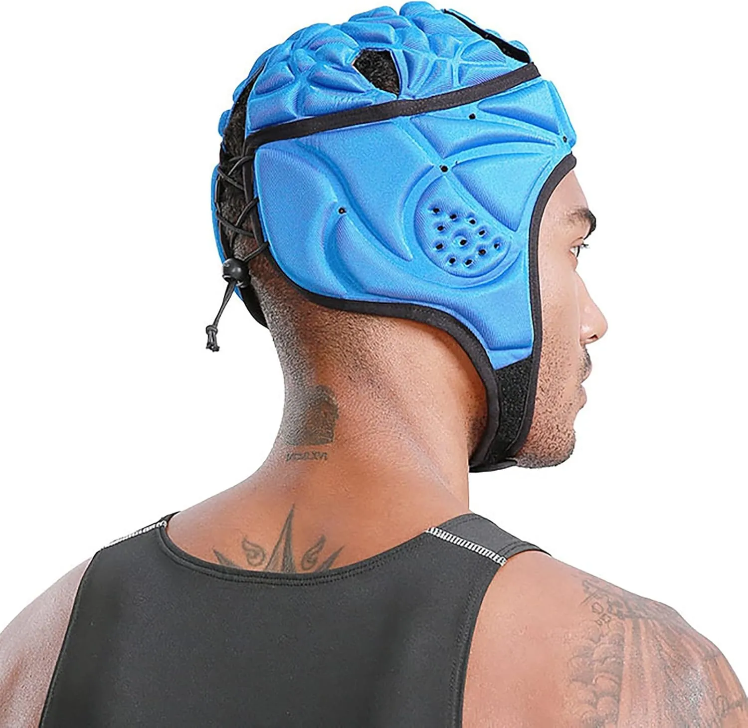 Soft Shell Football Helmet Scrum Cap 7v7 Rugby Helmet Padded Helmet Goalkeeper Adjustable Soccer Goalie Helmet Flag Football Helmet for Child Youth Adult