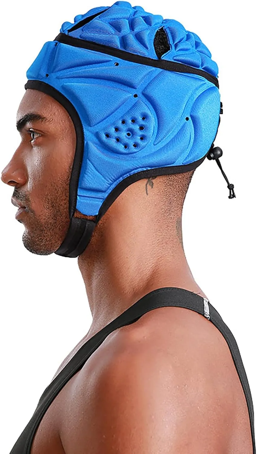 Soft Shell Football Helmet Scrum Cap 7v7 Rugby Helmet Padded Helmet Goalkeeper Adjustable Soccer Goalie Helmet Flag Football Helmet for Child Youth Adult