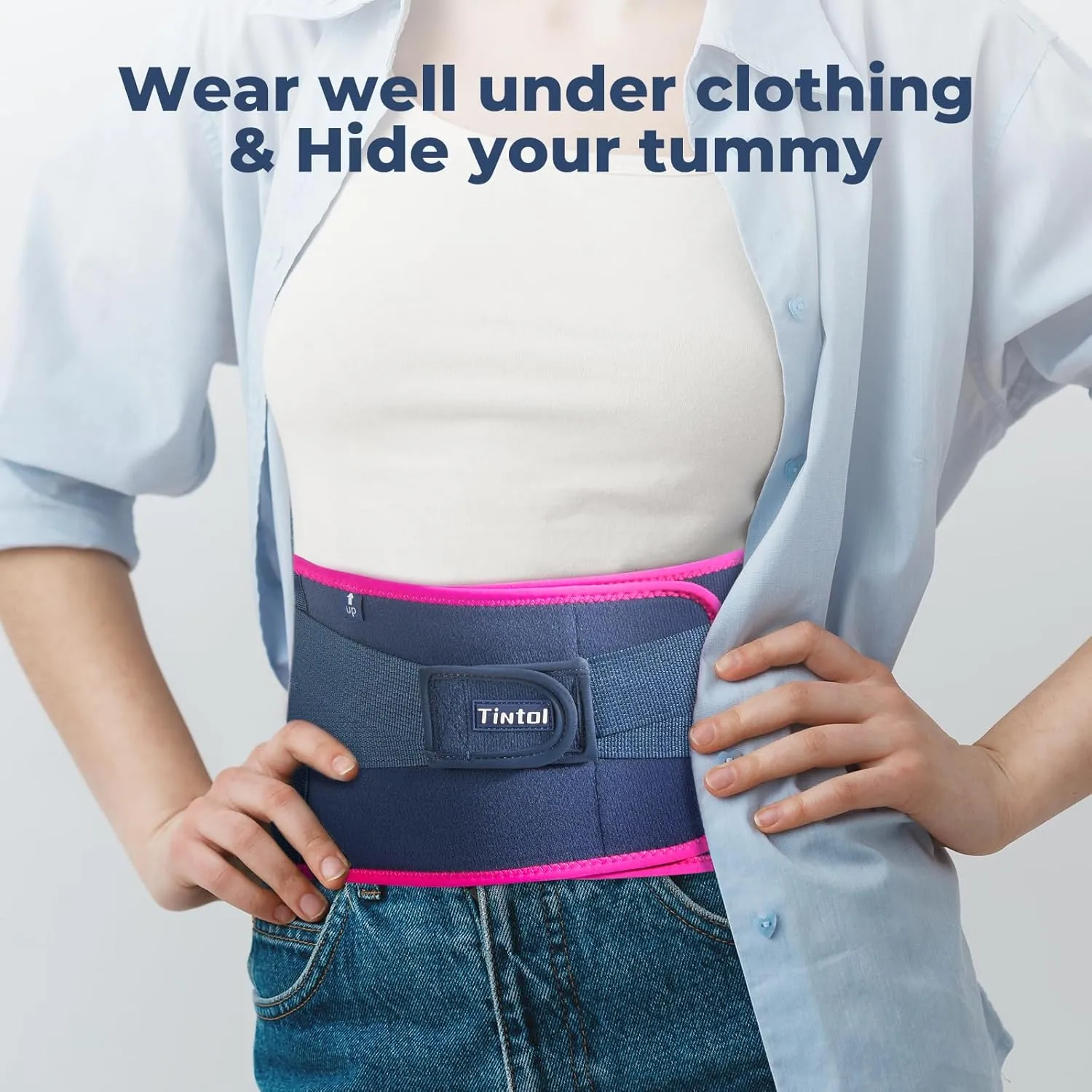 Tintol Premium Back Brace for Lower Back Pain Relief with Removable Pad, Adjustable Lumbar Support with Rigid Stays for Sciatica, Scoliosis, Herniated Discs, Lightweight for Women Men Lifting Work (XXL(Belly:51"-63"))
