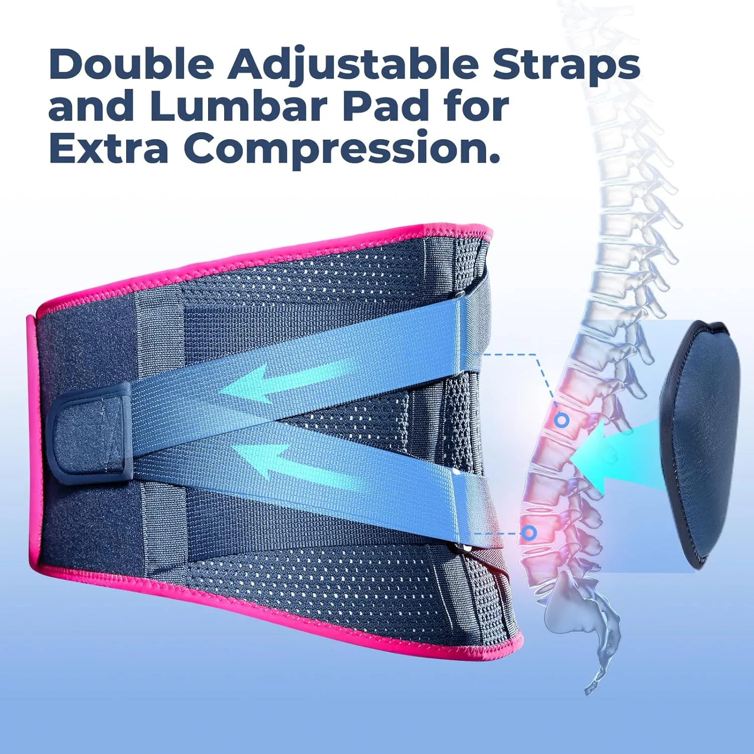 Tintol Premium Back Brace for Lower Back Pain Relief with Removable Pad, Adjustable Lumbar Support with Rigid Stays for Sciatica, Scoliosis, Herniated Discs, Lightweight for Women Men Lifting Work (XXL(Belly:51"-63"))
