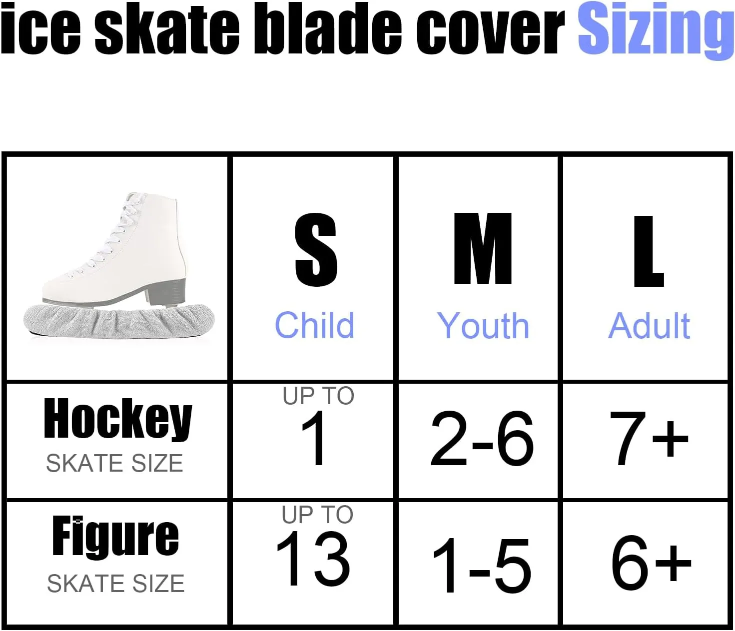 TUYUU Ice Skate Guards,Skate Guards for Hockey Skates,Figure Skates and Ice Skates.Ice Skate Blade Covers for Toddler Kids Youth Adults-Men Women Boys Girls.Skate Guards Figure Skating Hockey.