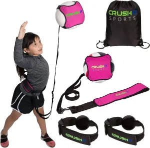 Volleyball Training Equipment Aid - Solo Volleyball Spike Trainer & Serve Rebounder - Volleyball Practice Equipment for Beginner to Pro, Great Gift for Girls Volleyball Future Stars