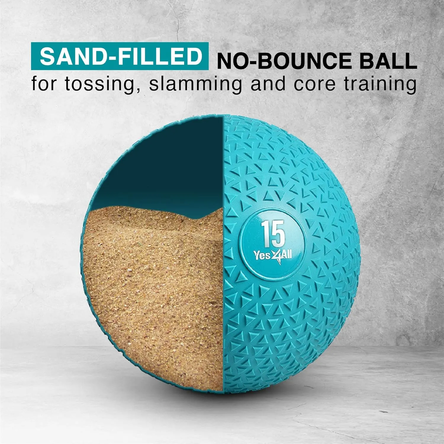 Yes4All Fitness Slam Ball Triangle for Exercise, Strength, Dynamic Workout, Multiple Weight Options Weighted Ball