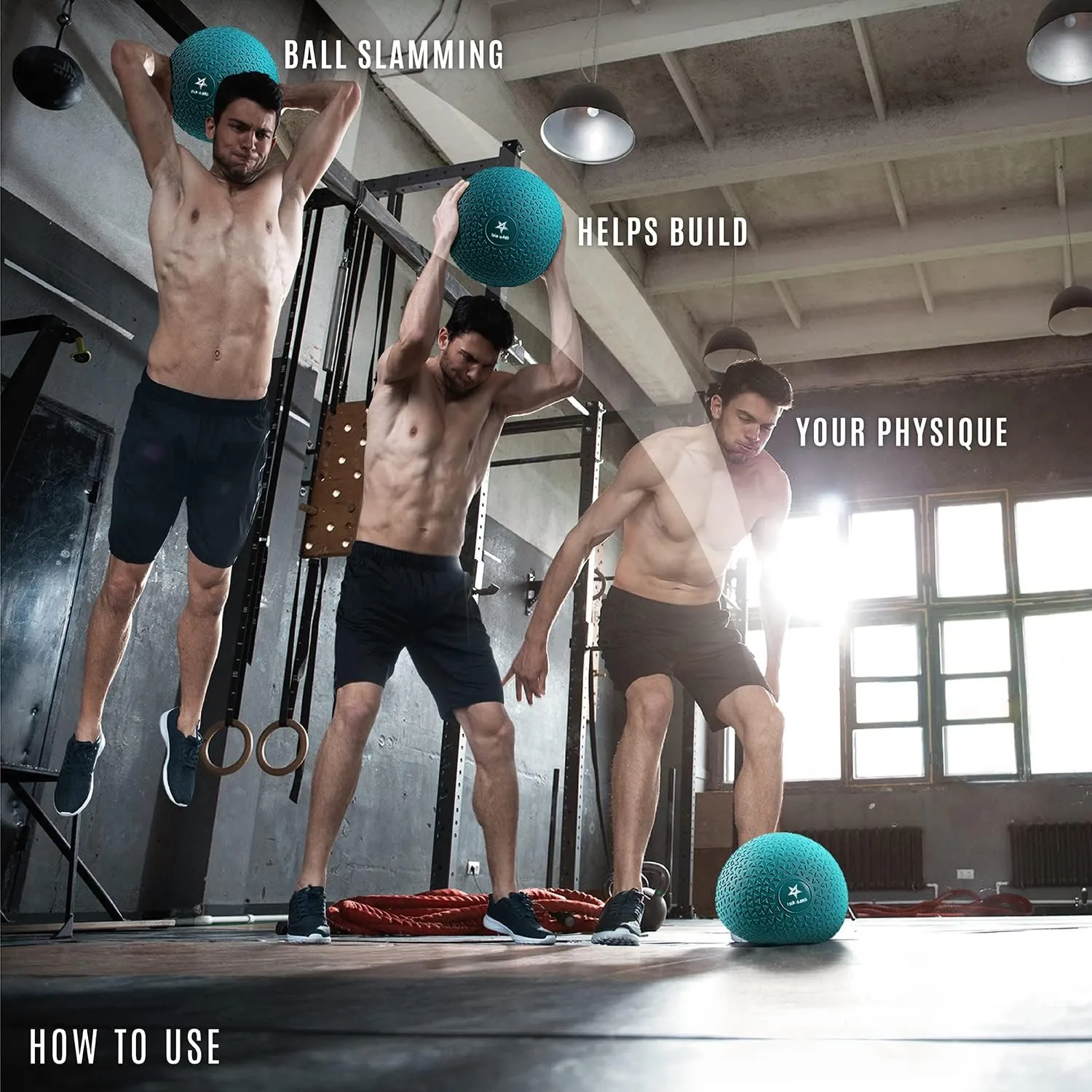 Yes4All Fitness Slam Ball Triangle for Exercise, Strength, Dynamic Workout, Multiple Weight Options Weighted Ball